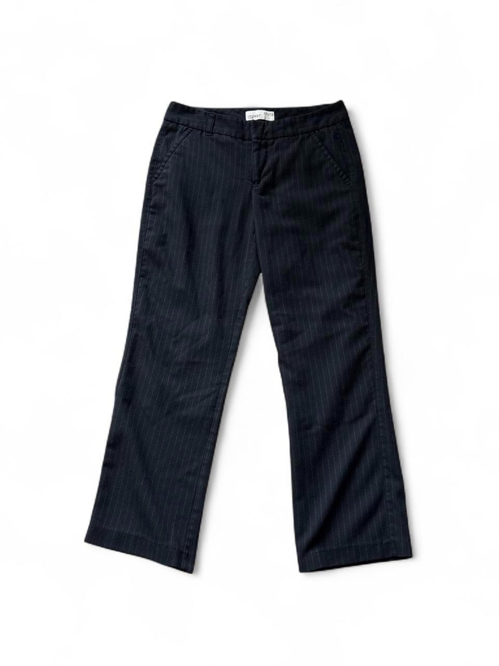 Esprit Y2K Black Pinstripe Straight Leg Dress Pants